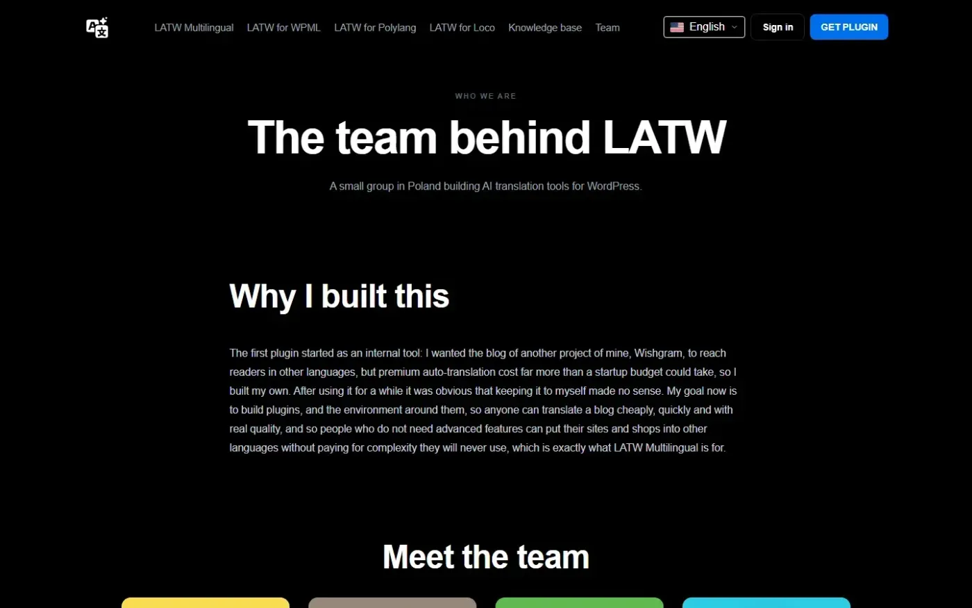 LATW Multilingual — Run your WordPress site in unlimited languages, free — Team page