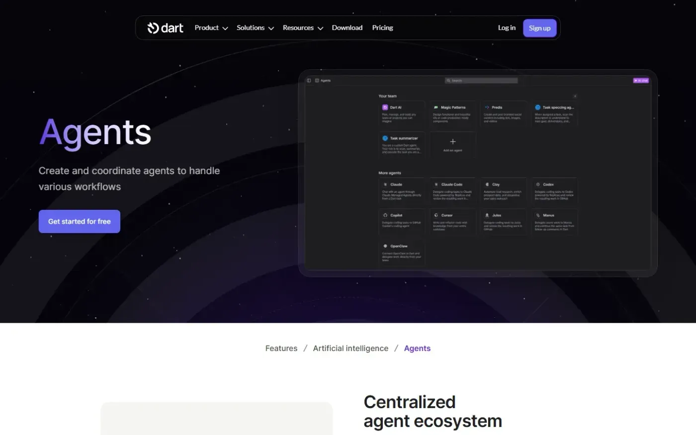 Dartai — Features page
