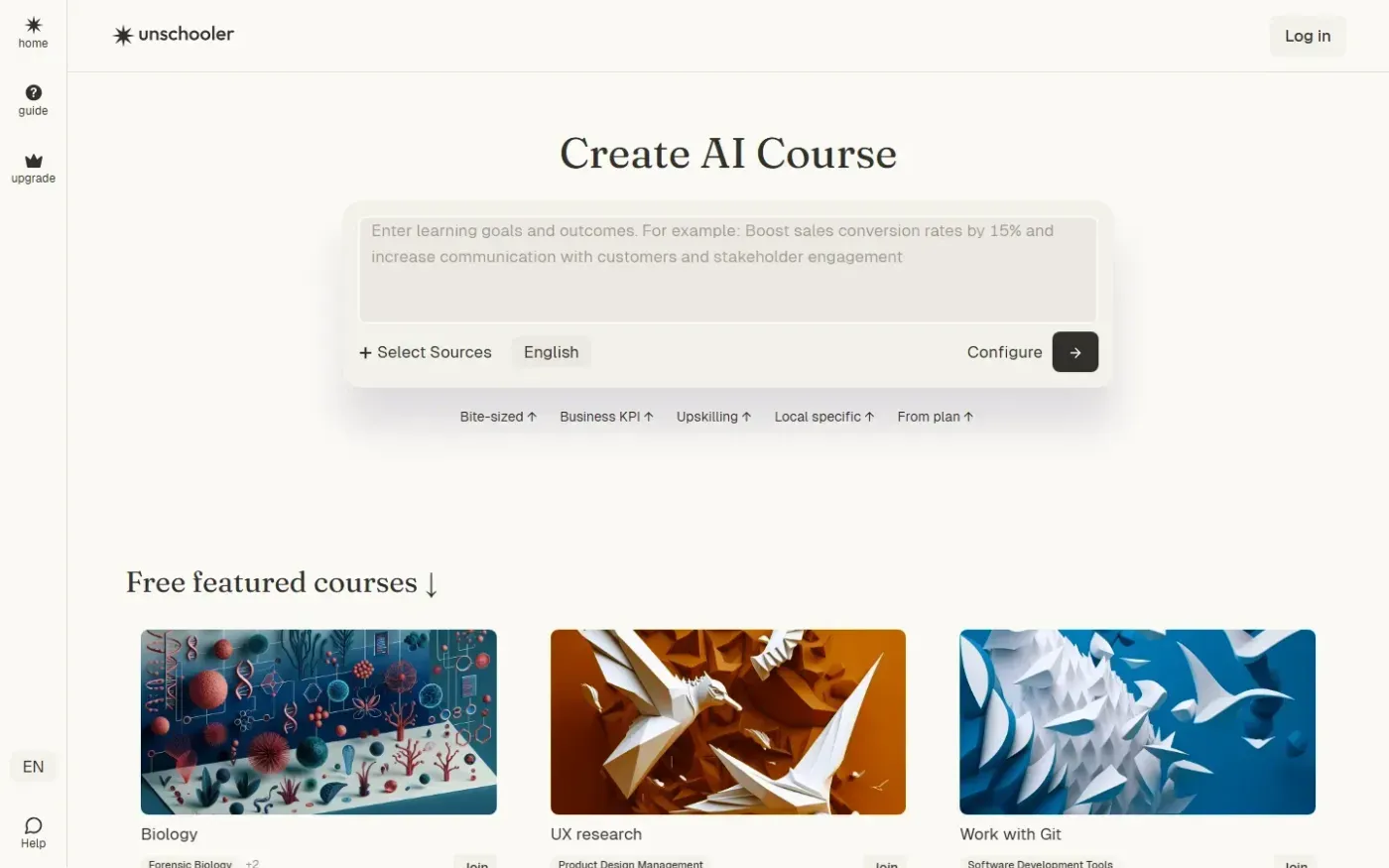 Unschooler — Online courses page