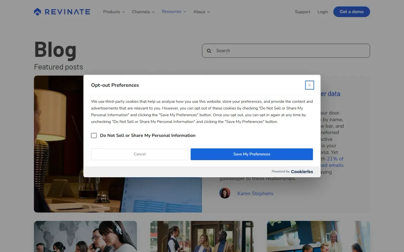 Revinate — Blog page
