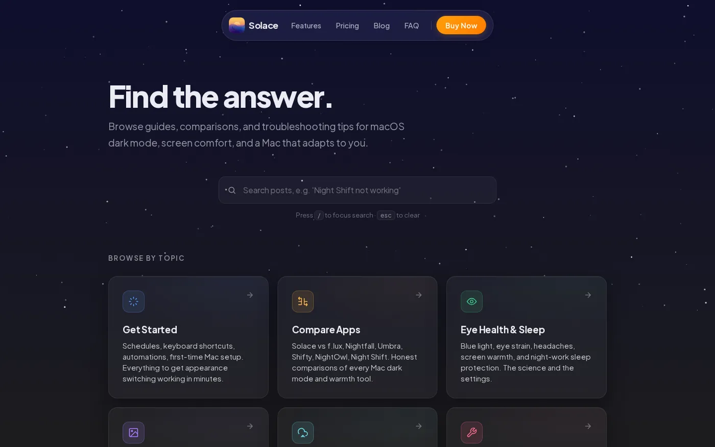 Muse — Al Visual Bookmark Manager for Mac — Solace page
