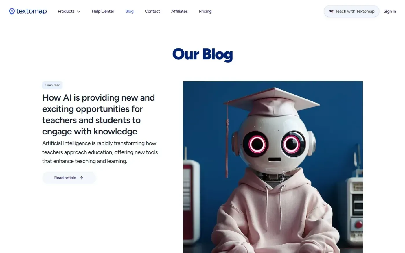 Textomap — Blog page