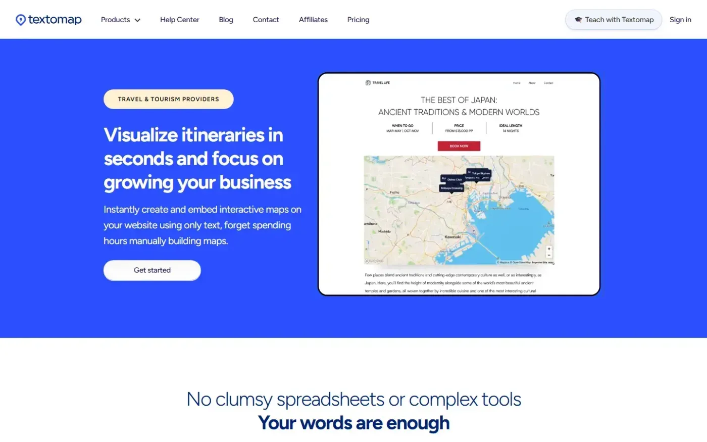 Textomap — Solutions page