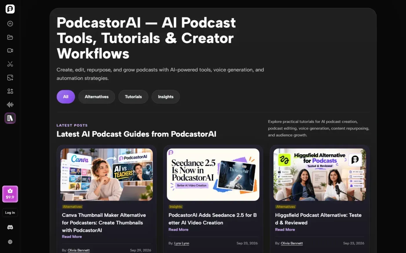 Podcastor — Blog page