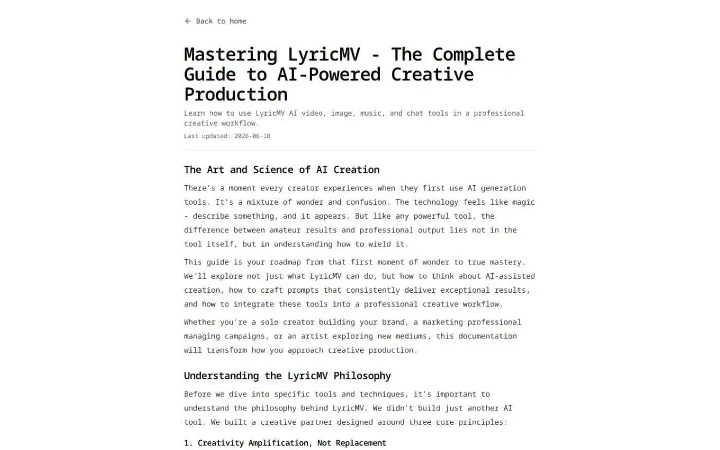 Lyricmv — Docs page