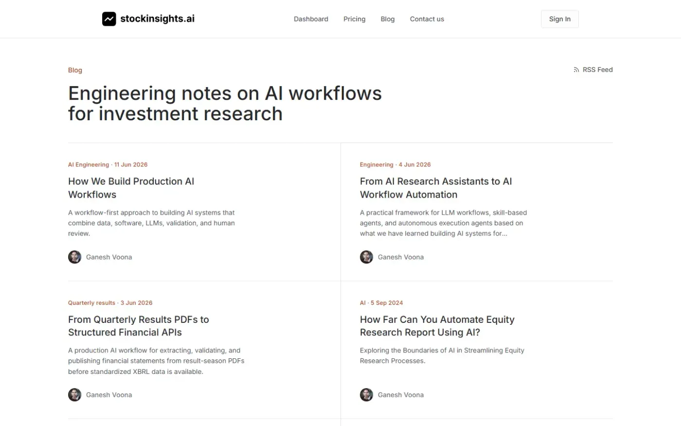 Stockinsights — Blog page