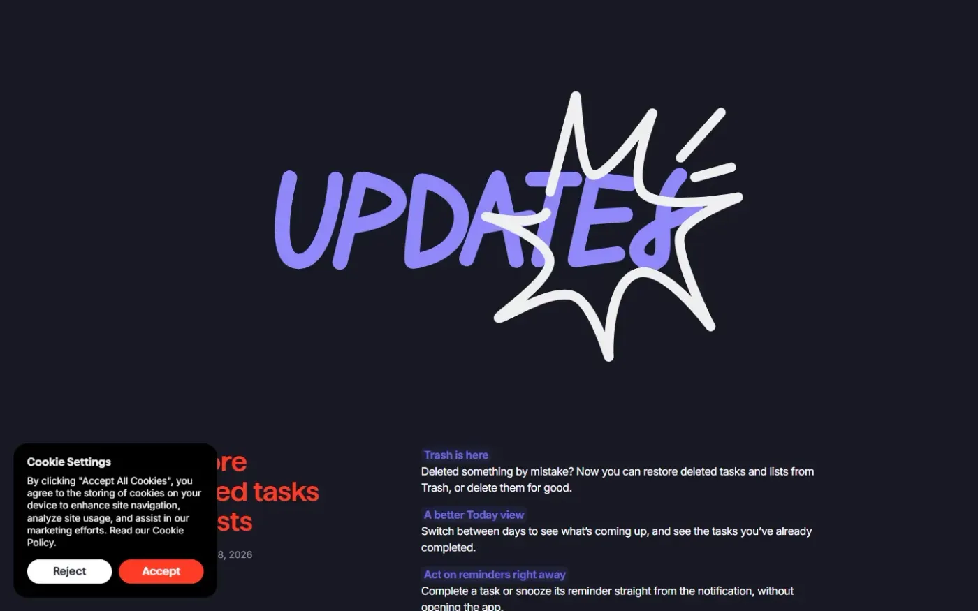 Superlist — Updates page
