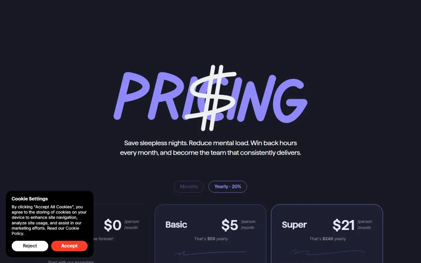 Superlist — Pricing page