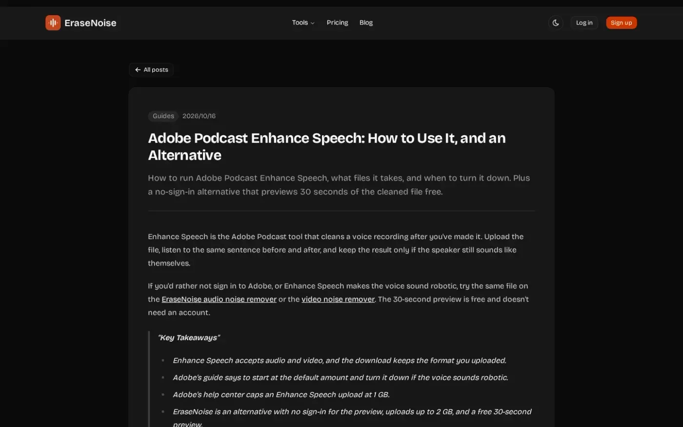 Erasenoise — Blog page