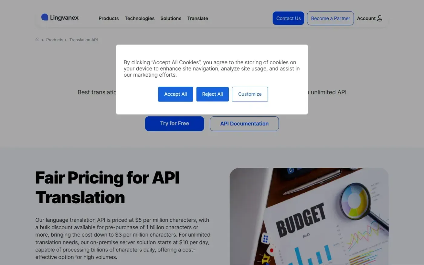 Lingvanex — Products page