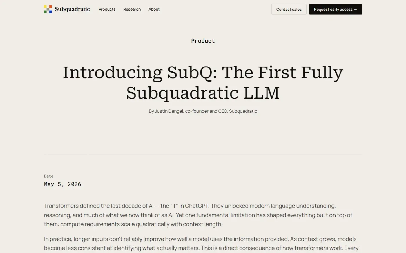 Subq — Introducing subq page