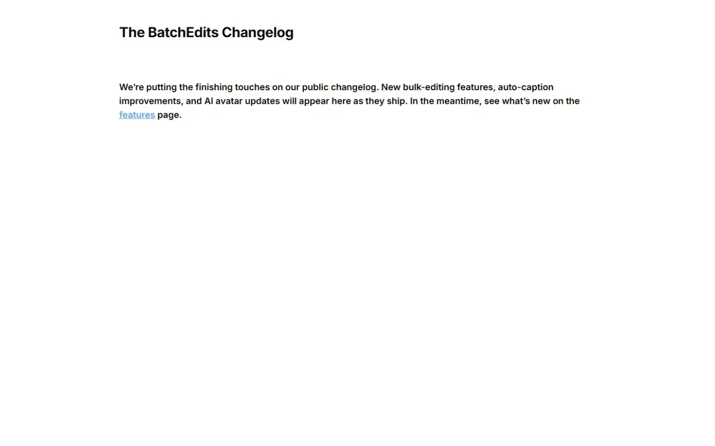 Batchedits — Changelog page