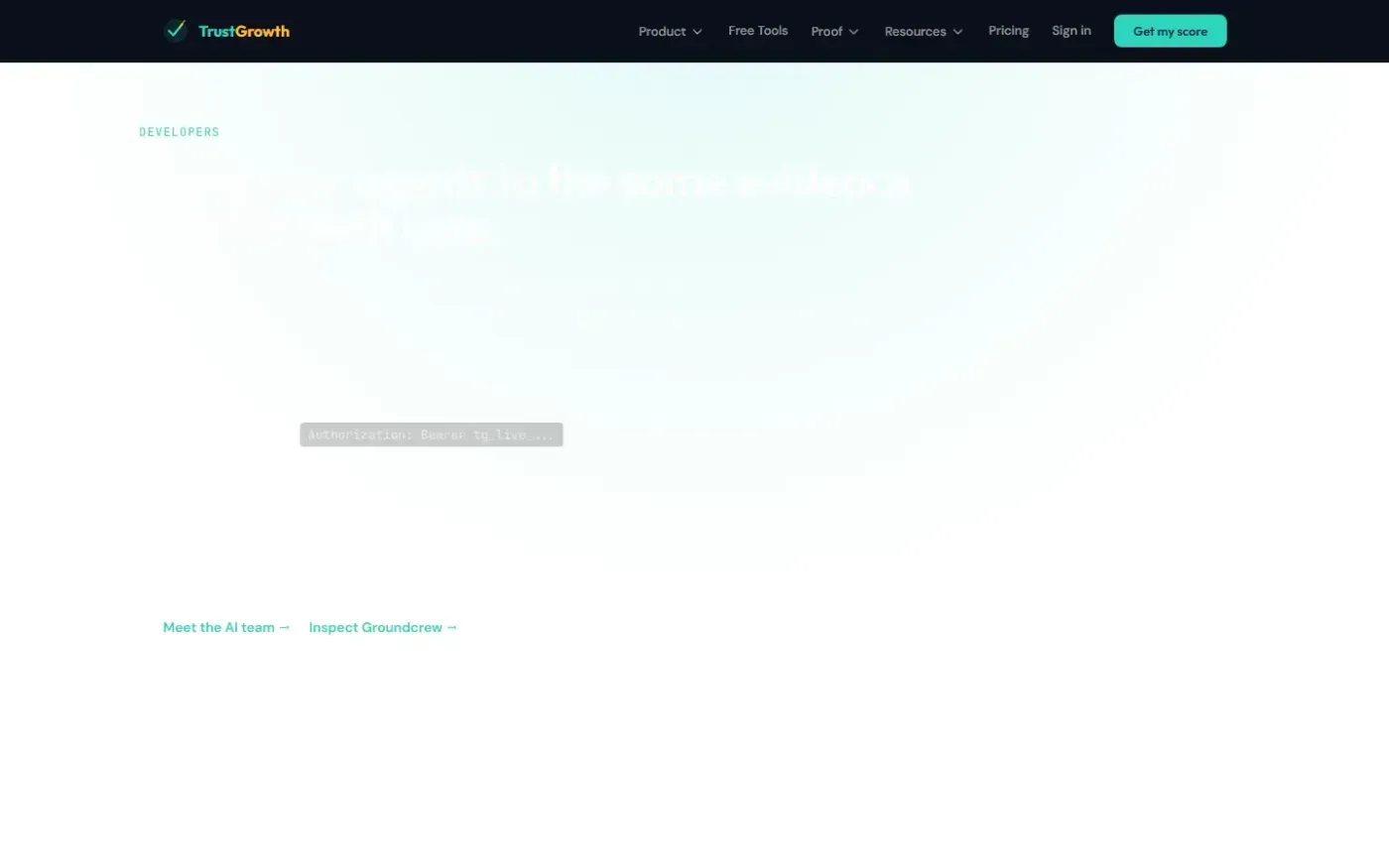 Trustgrowth — Developers page