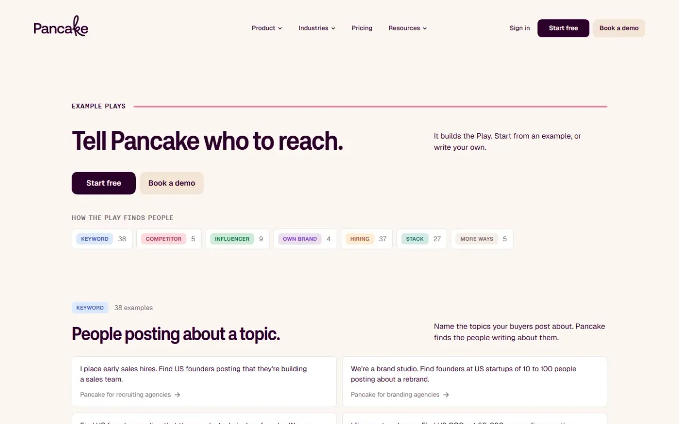 Getpancake — Plays page