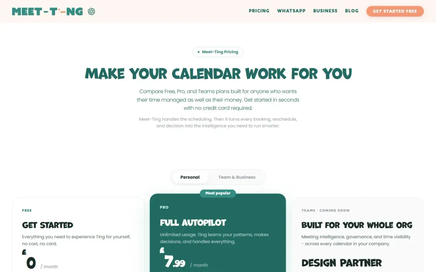 Meet-ting — Pricing page