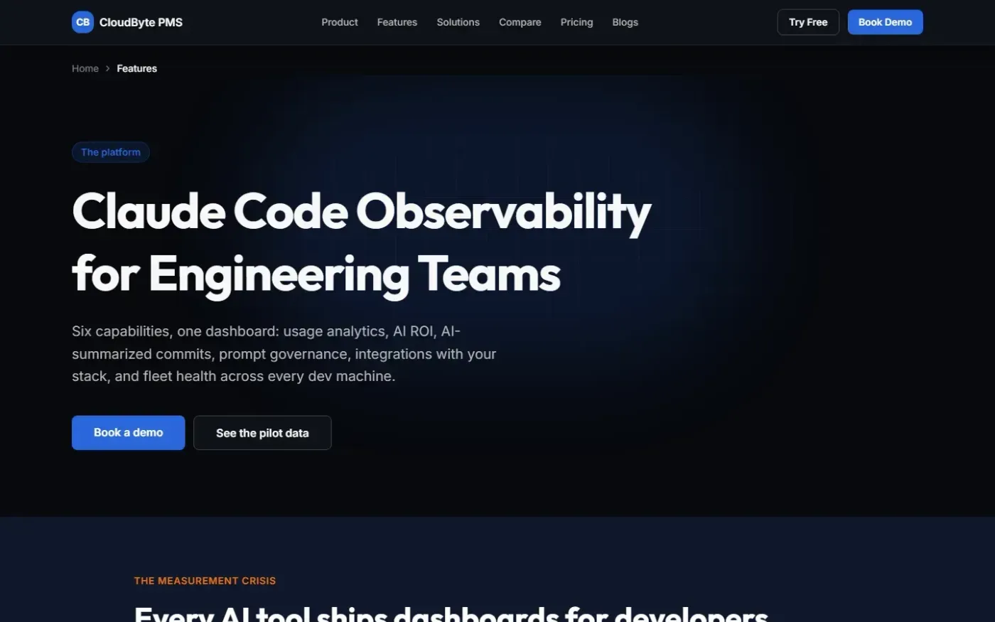 Cloudbyte — Features page