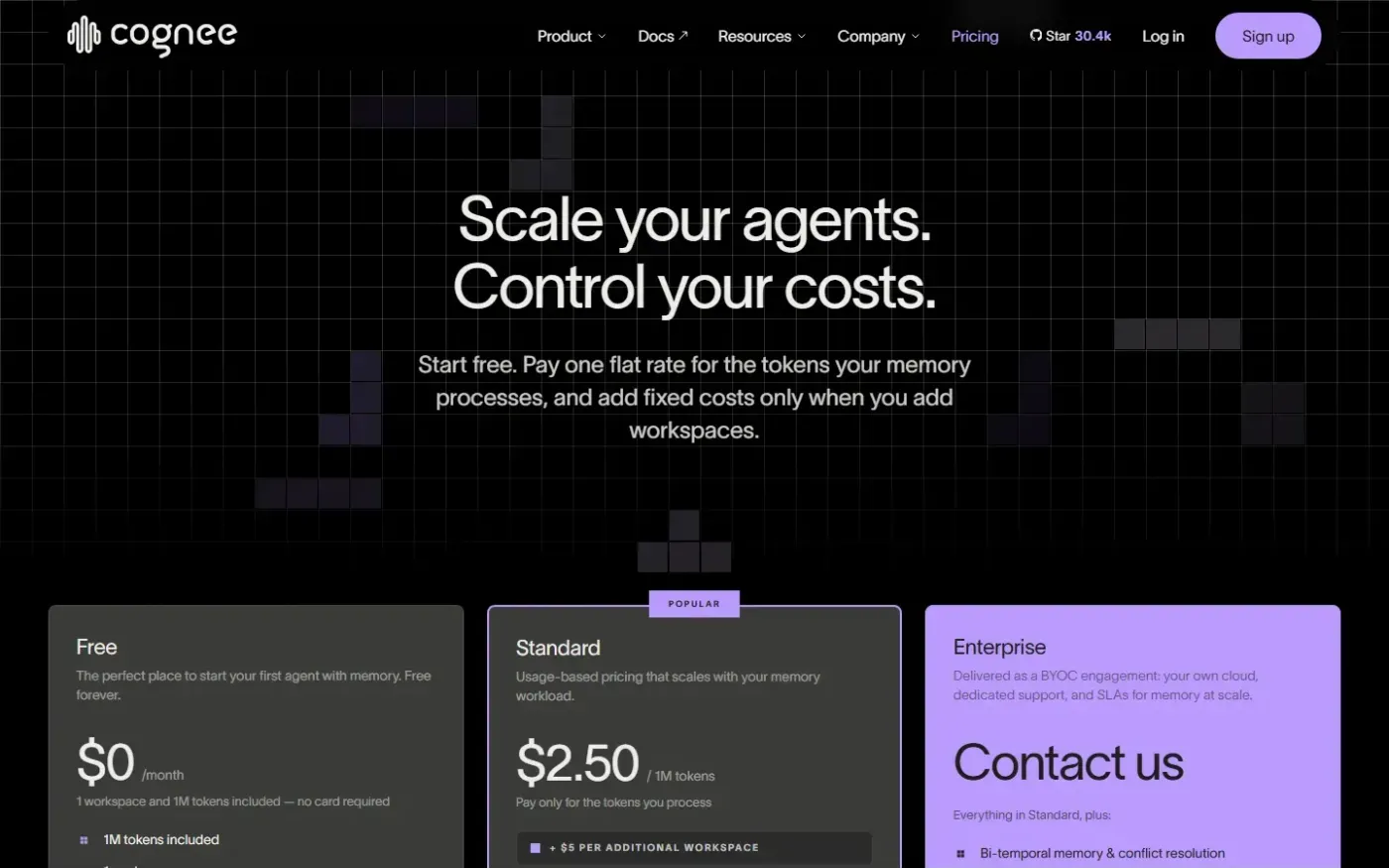 Cognee — Pricing page