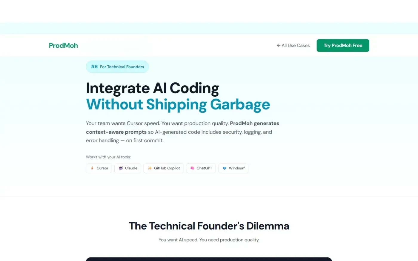 Prodmoh — Use cases page