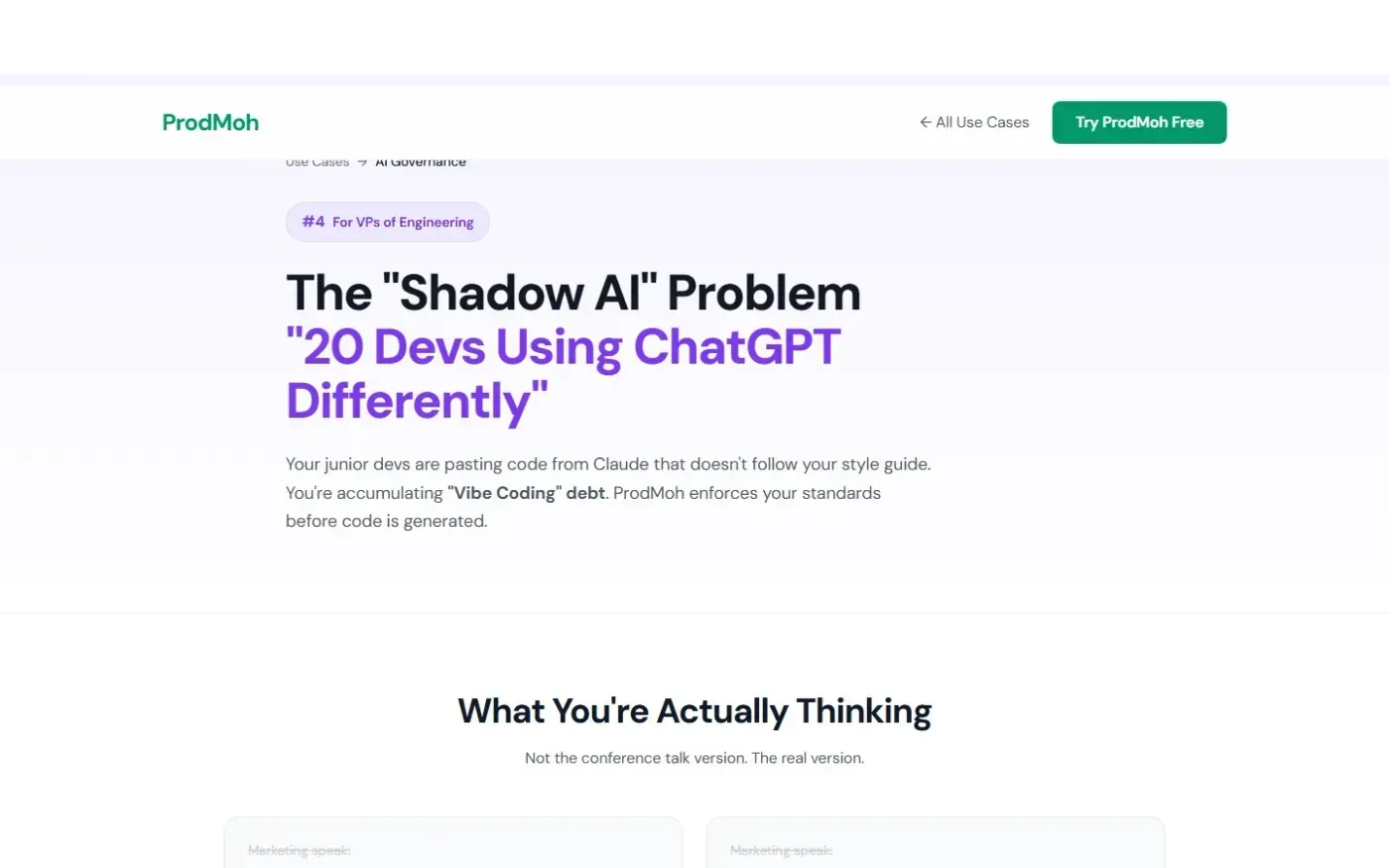 Prodmoh — Use cases page
