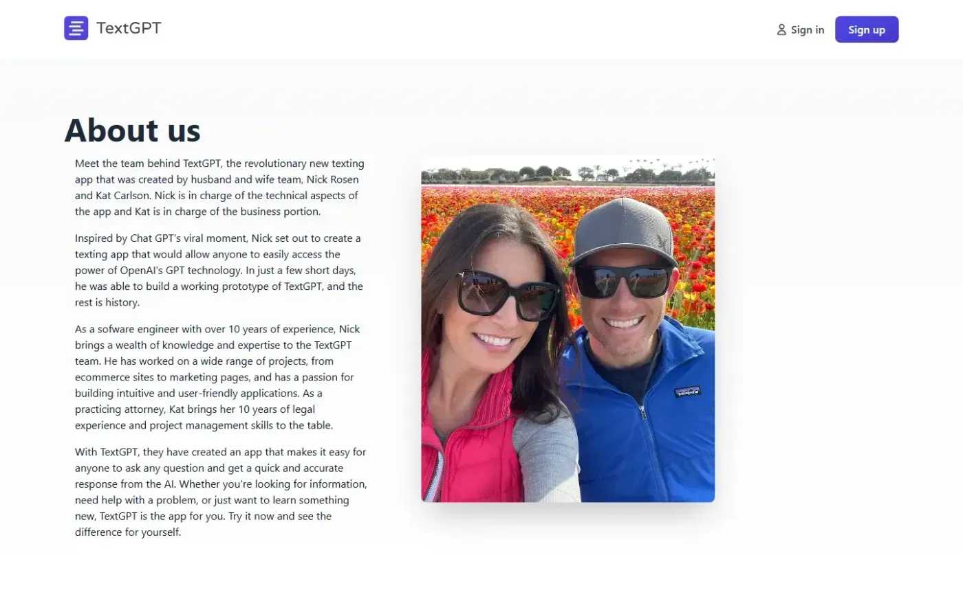 Textgpt — About page