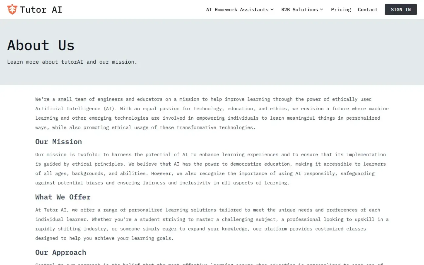 Tutorai — About us page