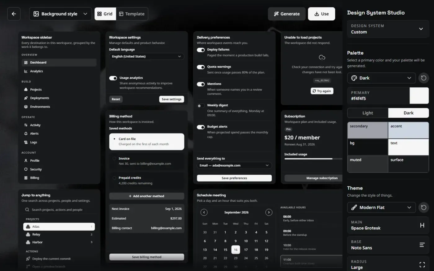 Balsa UI — Create design systems, build with agents — Tools page
