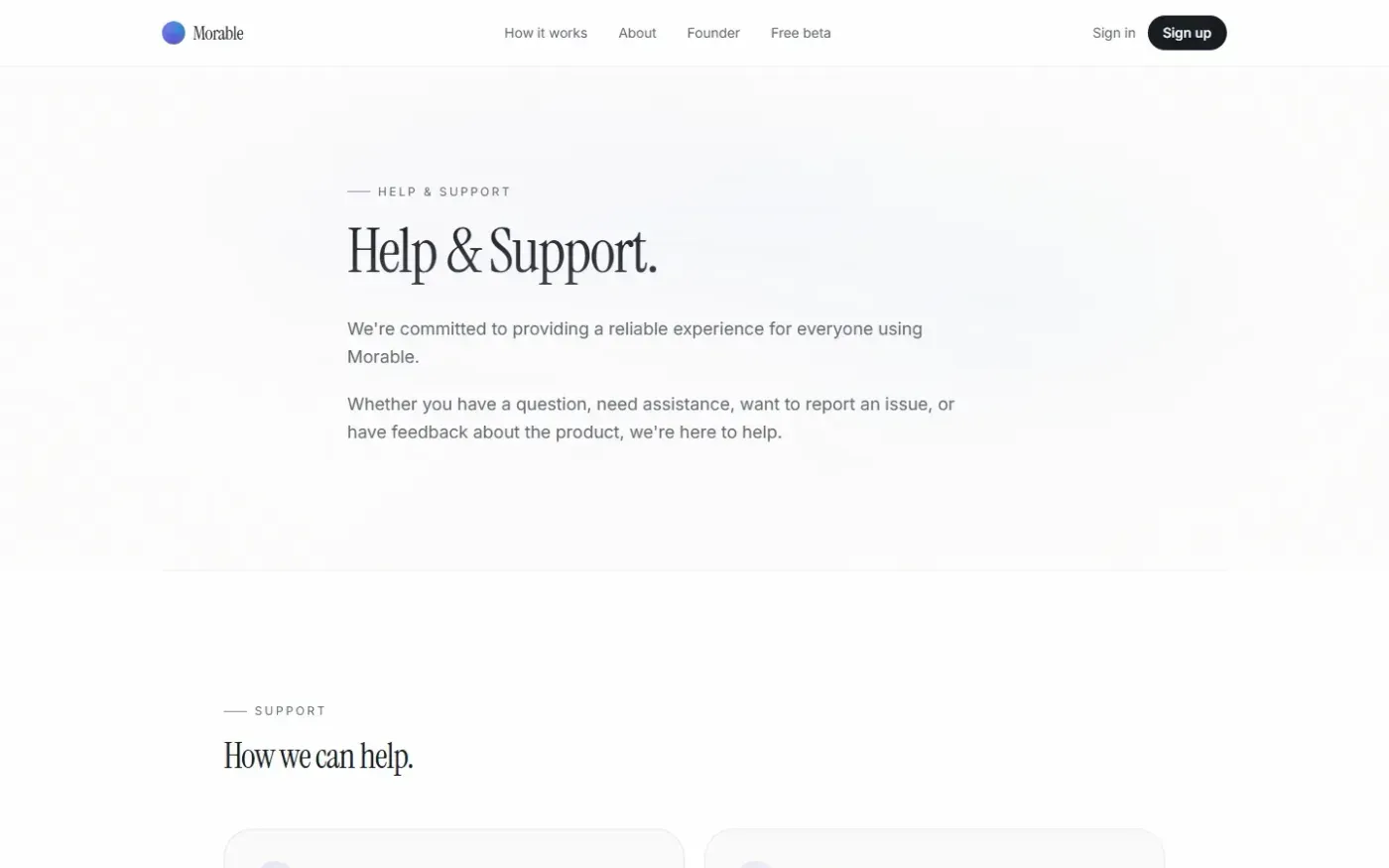 Morable — Support page