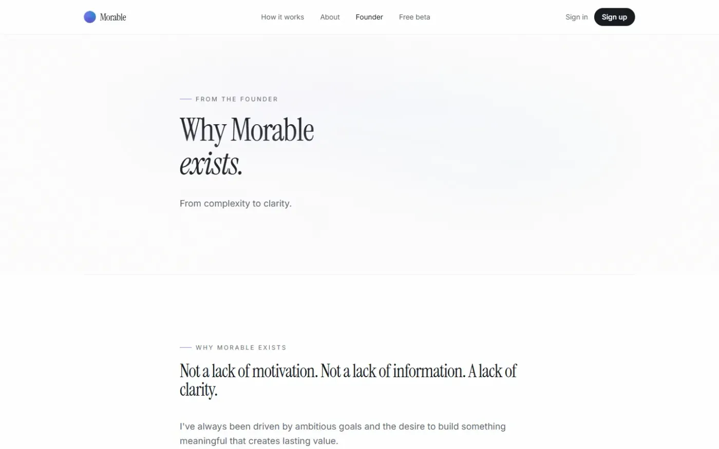 Morable — Founder page