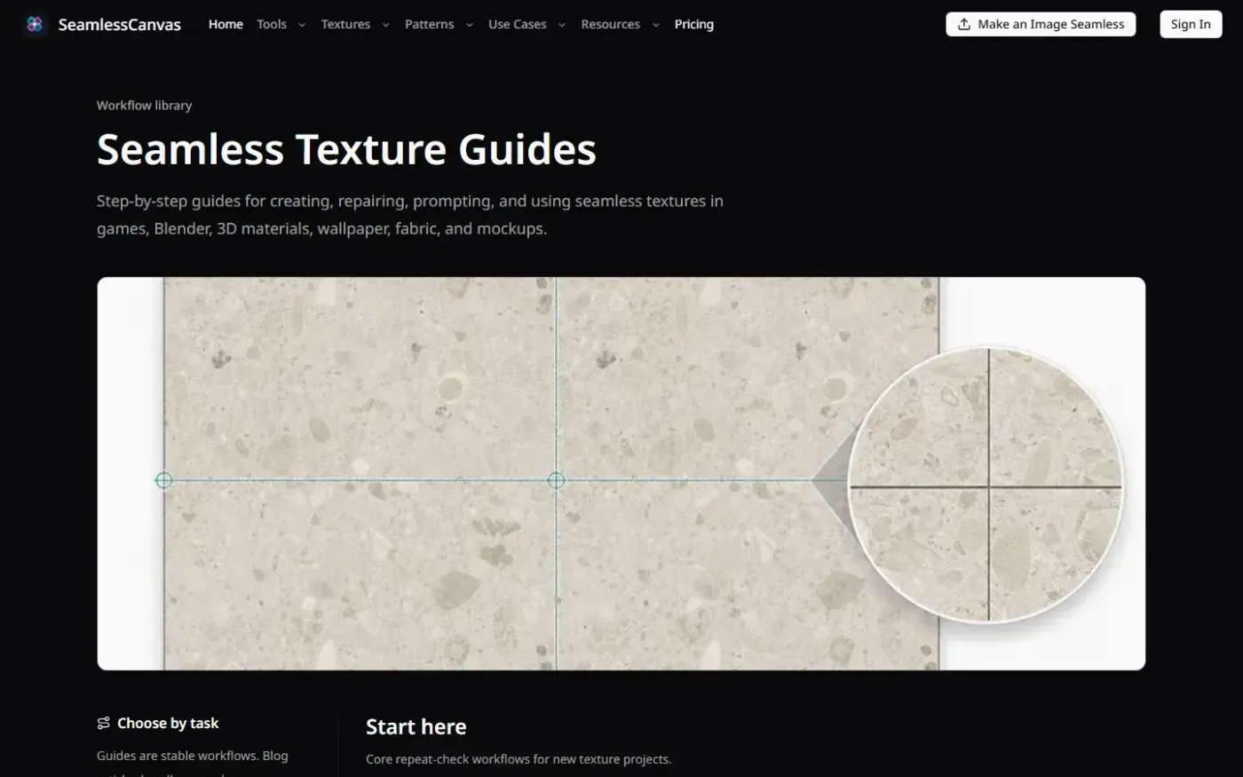Seamlesscanvas — Guides page