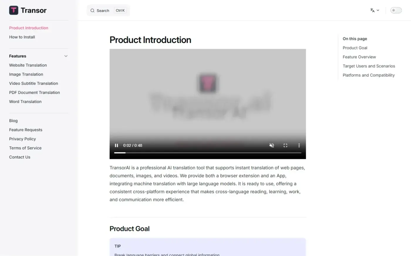 Transor — Home page