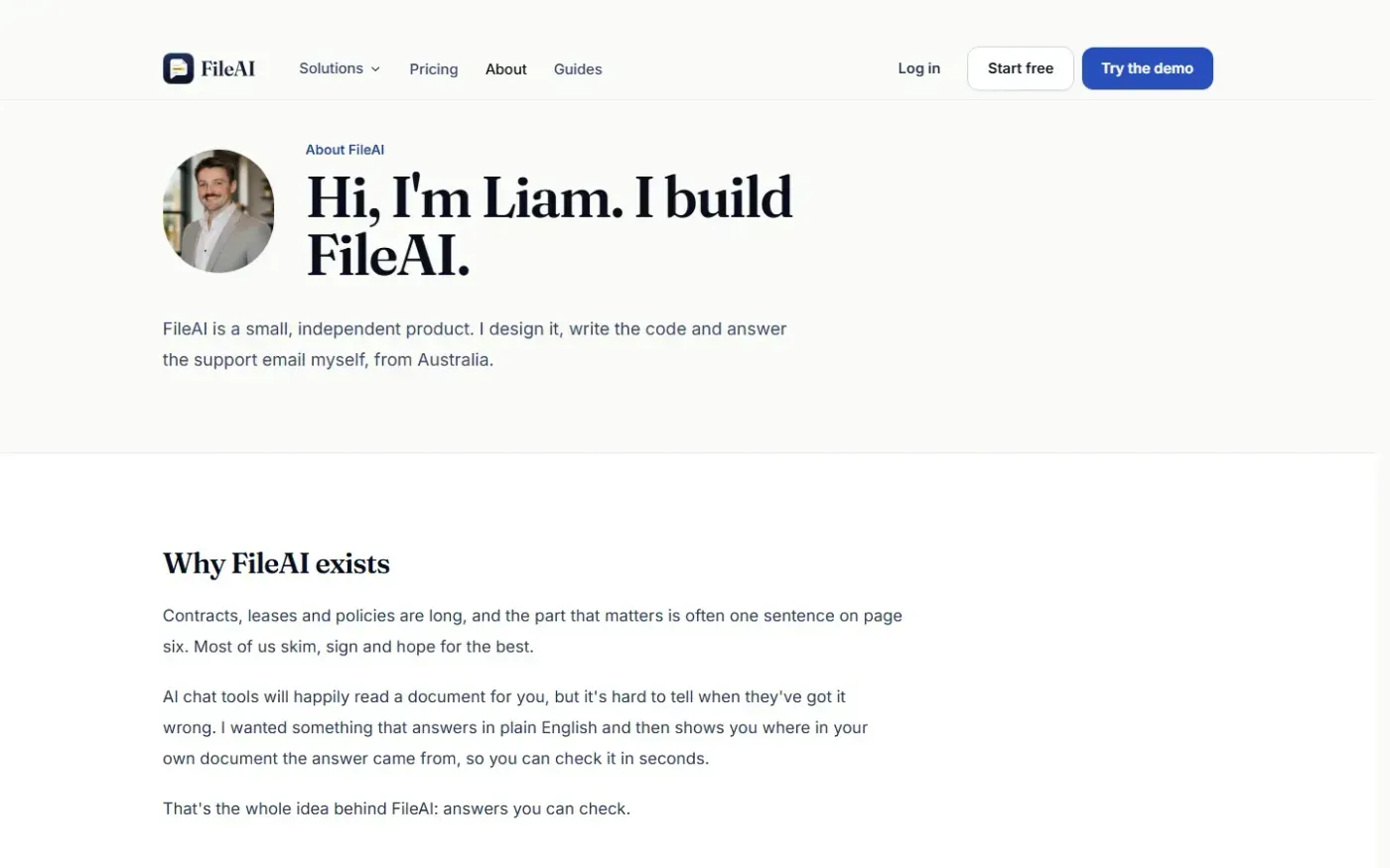 Fileai — About page