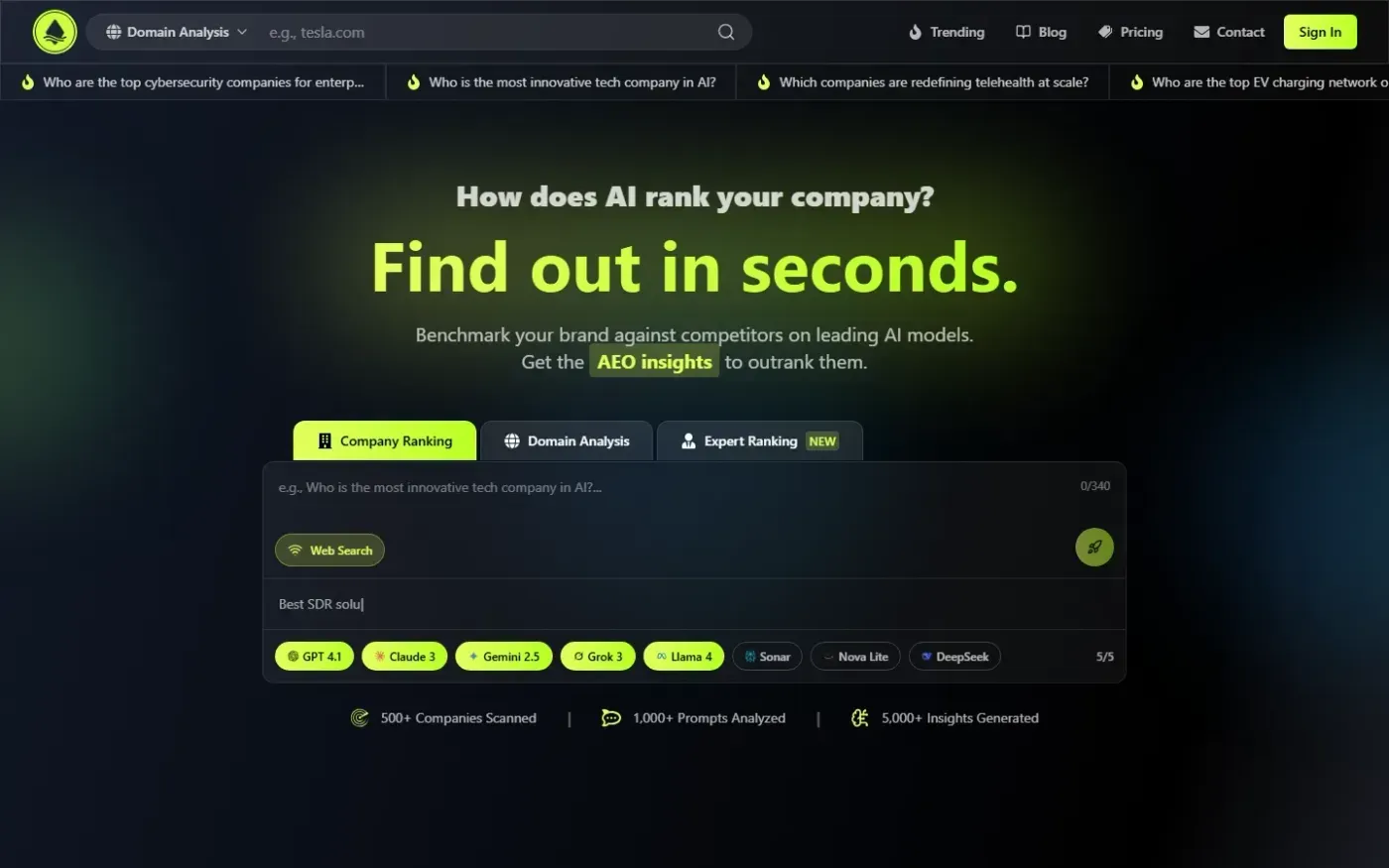 Visibilityrank — Company page