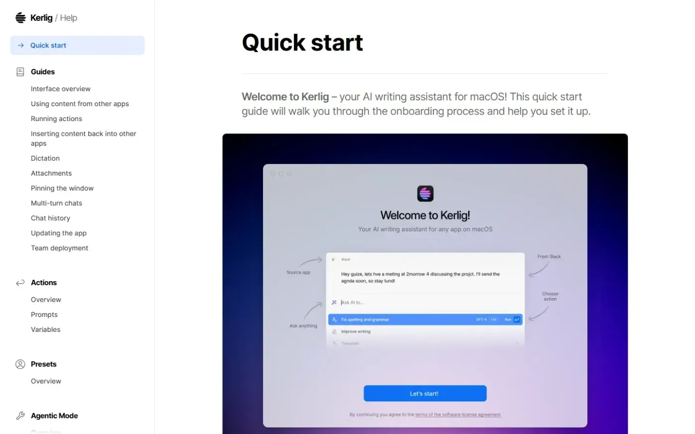 Kerlig — Help page