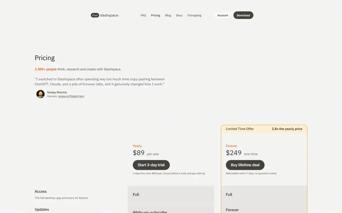 Rabbitholes — Pricing page