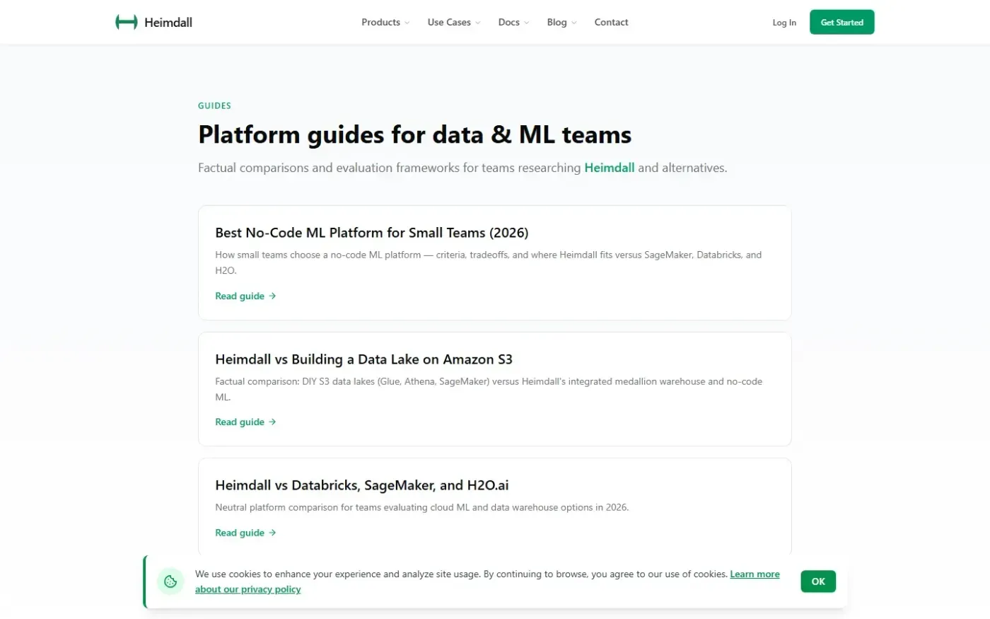 Heimdallapp — Guides page