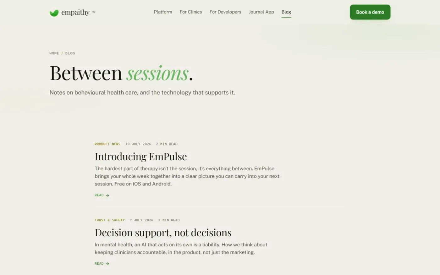 Empaithy — Blog page